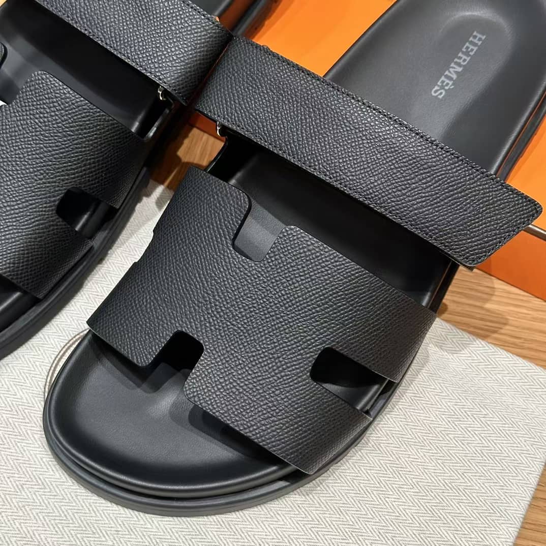 Hermès Chypre Sandalen Schwarz