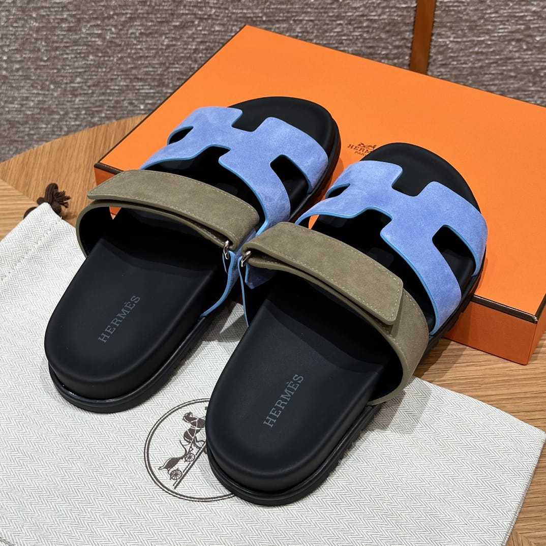 Sandalen Chypre Hermès Blau Khaki