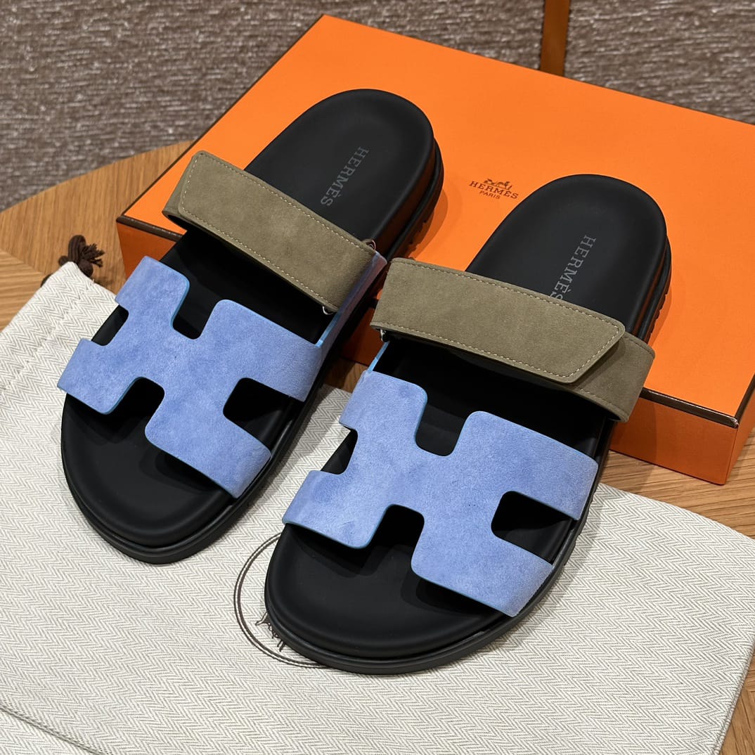 Sandalen Chypre Hermès Blau Khaki