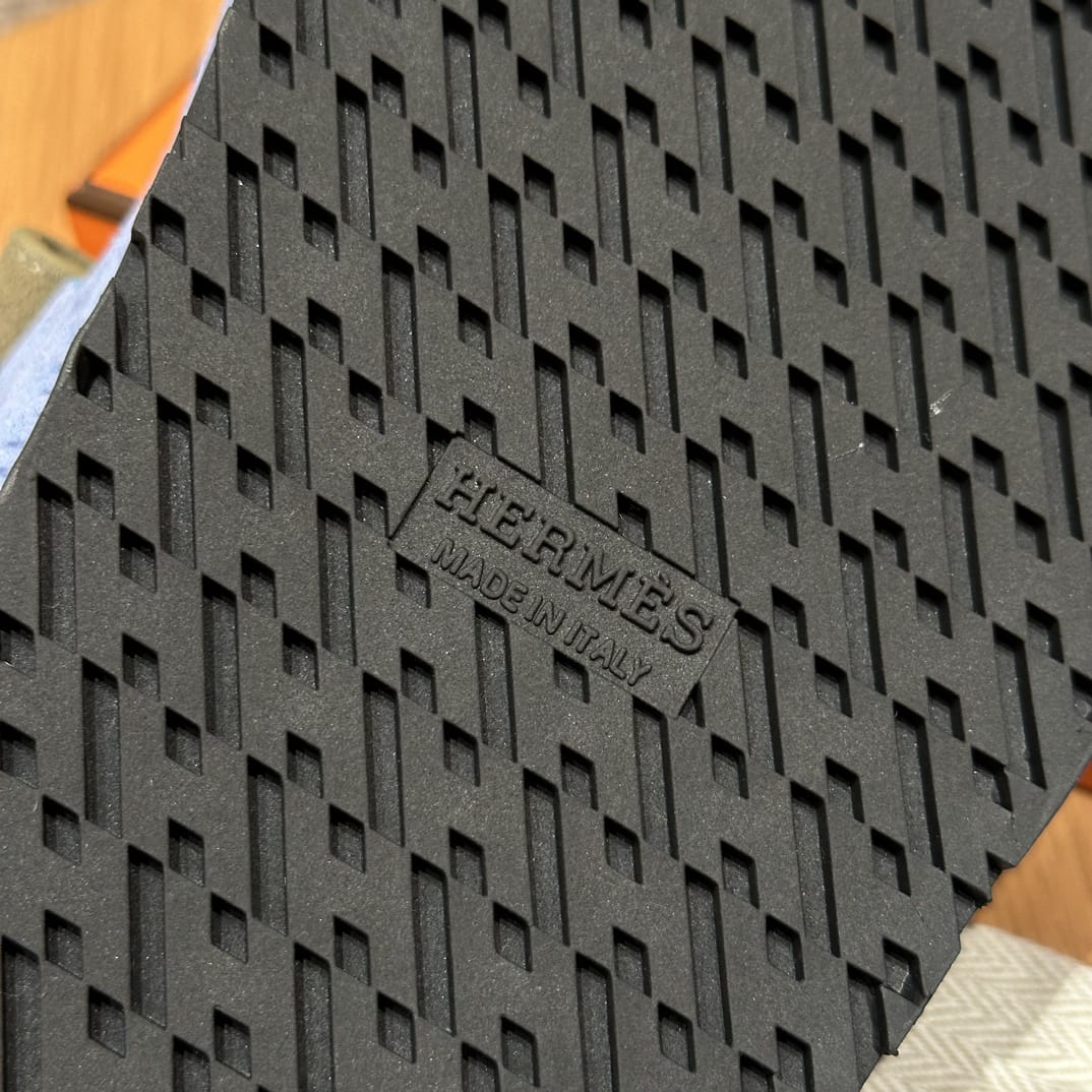 Sandalen Chypre Hermès Blau Khaki