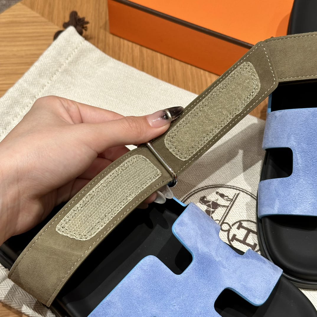 Sandalen Chypre Hermès Blau Khaki