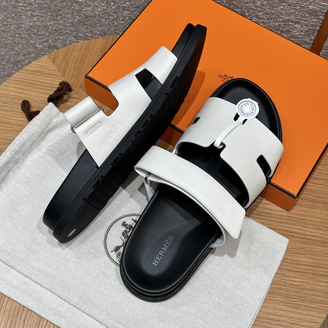 Hermès Chypre Sandalen Weiß
