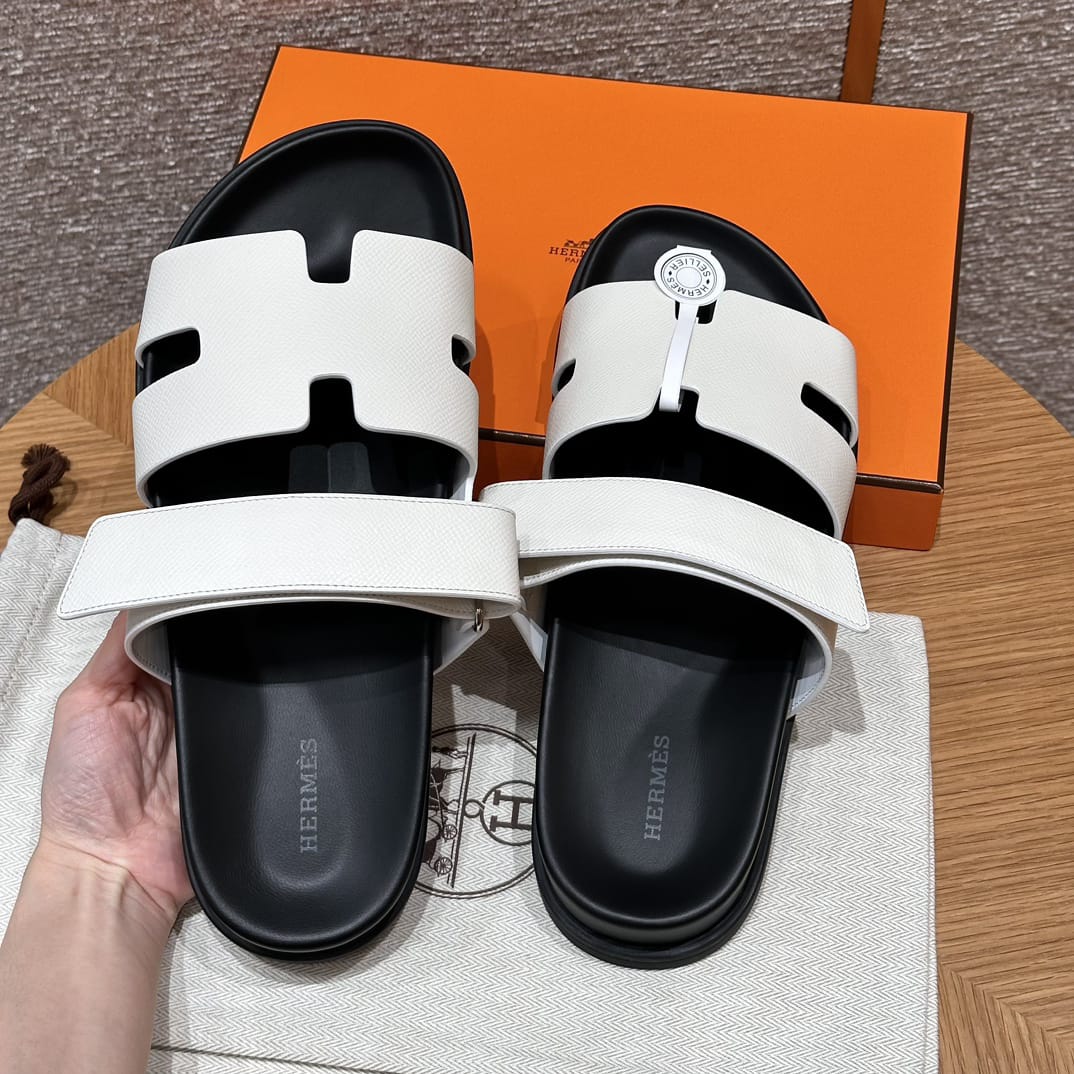 Hermès Chypre Sandalen Weiß