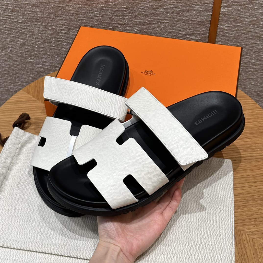 Hermès Chypre Sandalen Weiß