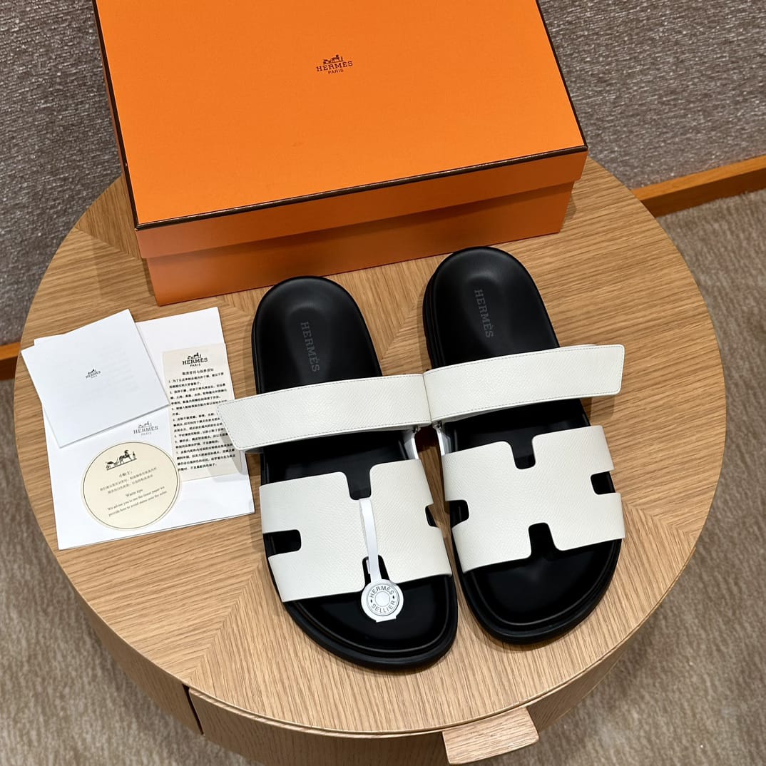 Hermès Chypre Sandalen Weiß